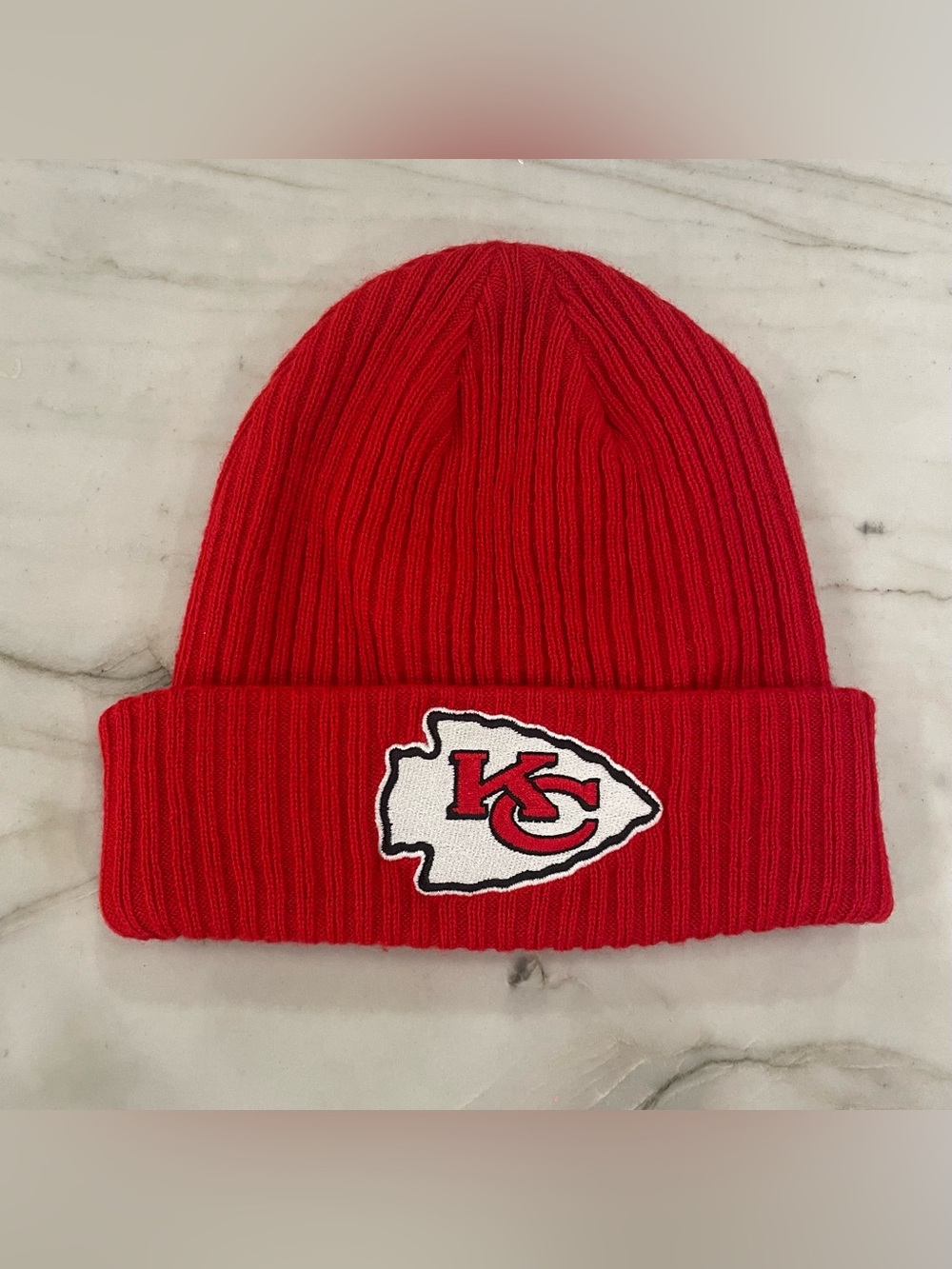 Kansas City Chiefs Fanatics Red Ribbed Knit Cuffed Beanie NFL One Size Unisex